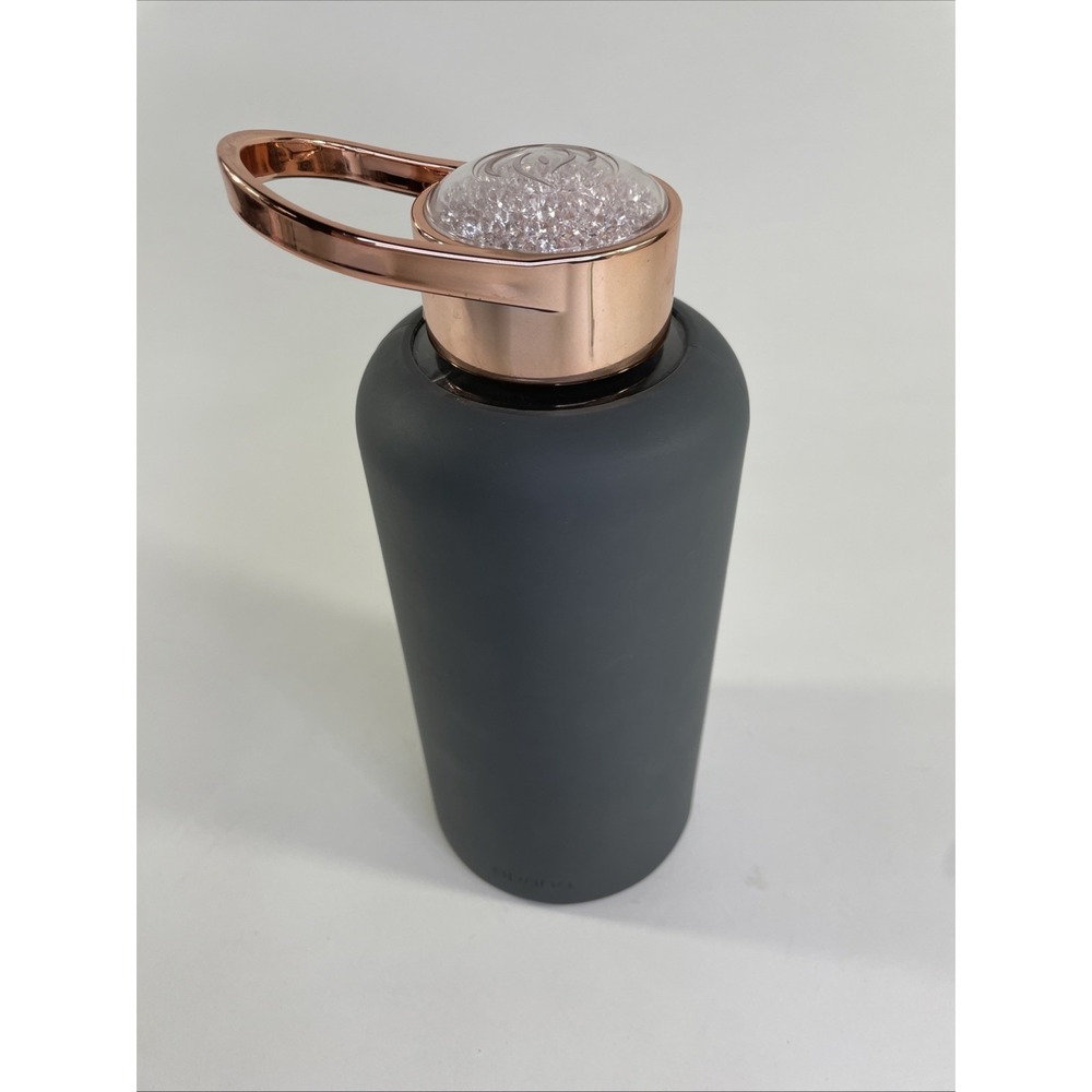 APANA 32oz GLASS WATER BOTTLE W/ SILICONE COVER & ROSE GOLD TOP W/ HANDLE